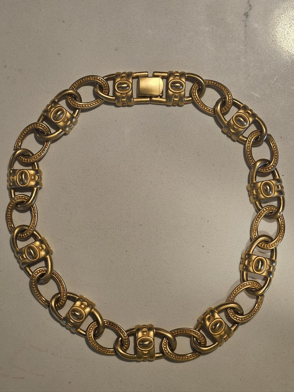 Rare 18" Givenchy Designer Chunky Matte Gold Link Chain Statement Necklace